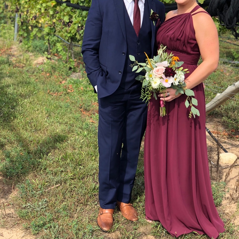 Revelry Bridesmaids Dress - Brooklyn Chiffon Dress Merlot